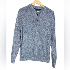 Eddie Bauer gray marled knit cotton sweater Size Large